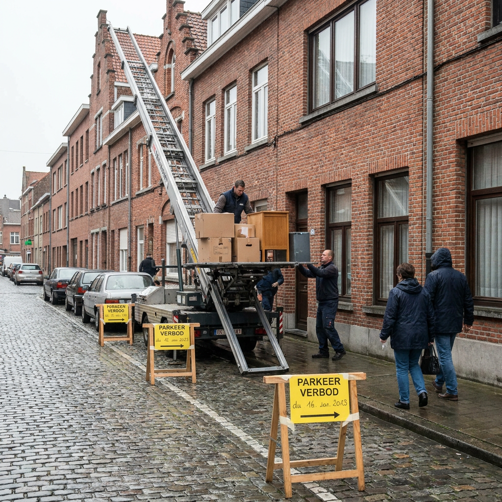 Parkeerverbod verhuislift Kortrijk
